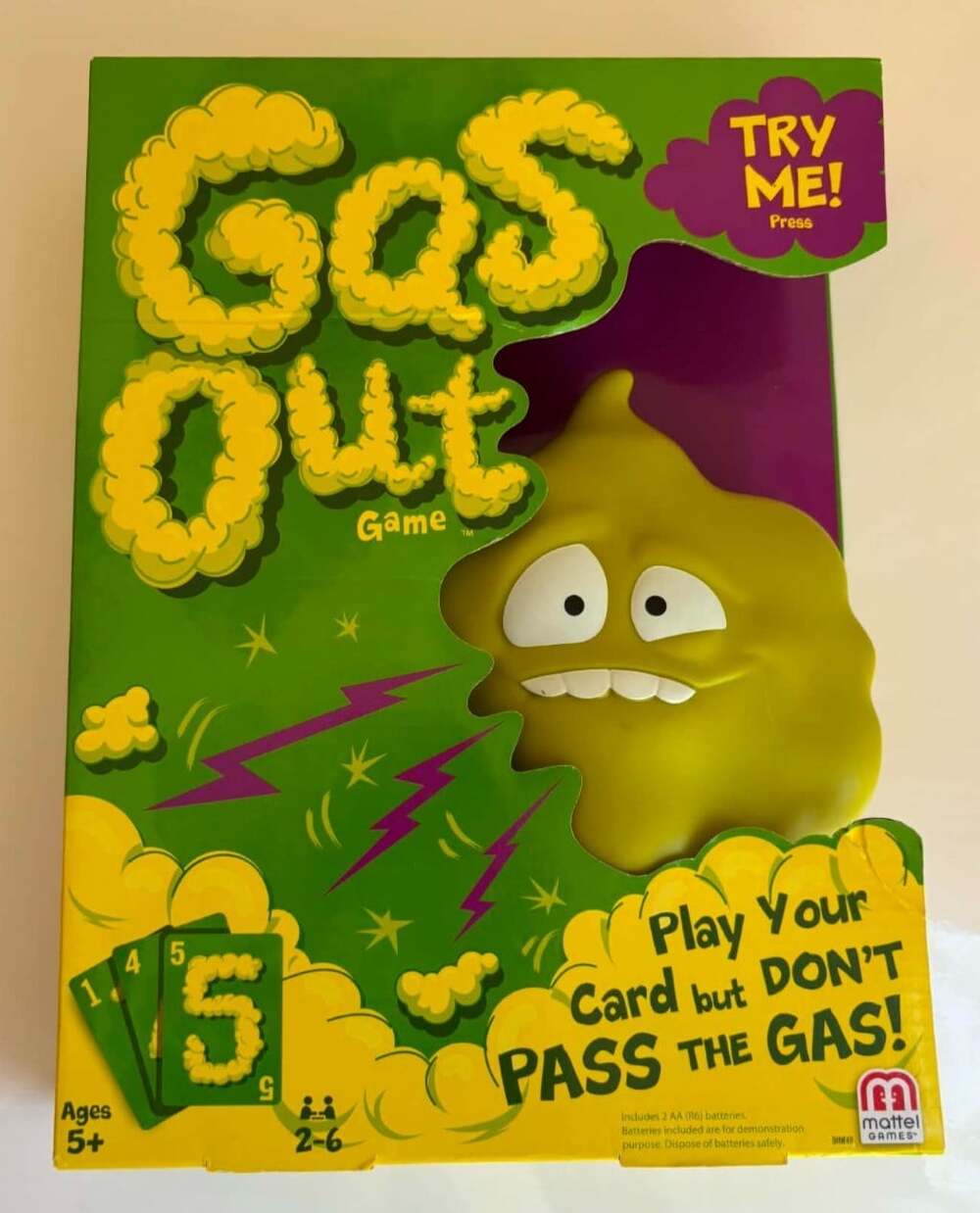 Gas Out Game 2017 Mattel Play Your Cards Don't Pass the Gas